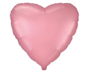 Balon foliowy 18 cali - Serce (satynowy pastel jasnoróżowy) pakowany
