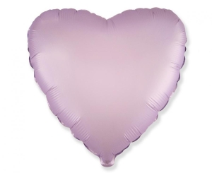 Balon foliowy 18 cali - Serce (satynowy pastel liliowy) pakowany