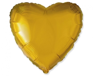 Balon foliowy 18 cali - Serce (złote) pakowany