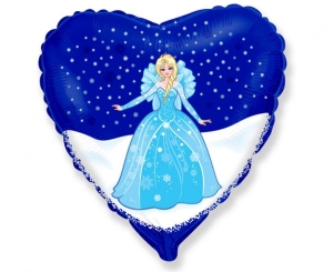 Balon foliowy 18 cali - Śnieżna Kraina - Księżniczka (blond) pakowany
