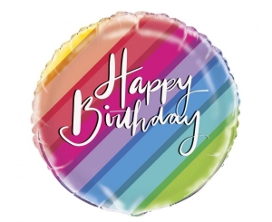 Balon foliowy 18 cali Rainbow Happy Birthday