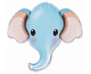Balon foliowy 24 cale FX - Słonik (niebieski) pakowany