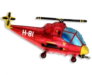 Balon foliowy 24 cale - "Helikopter" (czerwony) pakowany