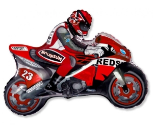 Balon foliowy 24 cale - "Motor" (czerwony) pakowany