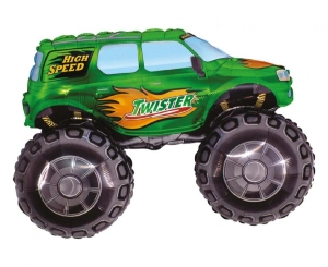 Balon foliowy 24 cale - "Samochód TWISTER" (zielony) pakowany