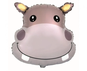 Balon foliowy 24 cale - Hipopotam (głowa) pakowany