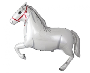 Balon foliowy 24 cale - Konie w galopie (białe) pakowany