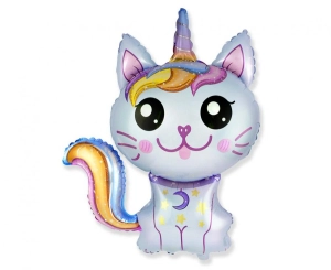Balon foliowy 24 cale - Magiczny kot (niebieski) pakowany