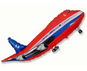 Balon foliowy 24 cale - Samolot (czerwony) pakowany