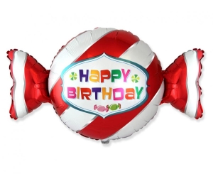Balon foliowy 24 cale - Słodki cukierek czerwony pakowany