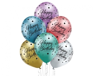 Balony Belbal 12 cali D11 "Happy Birthday" mix 6szt.
