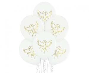 Balony Belbal 12 cali D11 gołąbek pierwsza komunia 6szt.