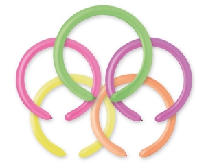 Balony Gemar rurki fluor mix 100 szt