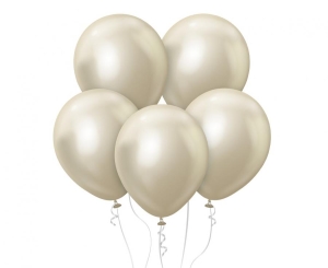 Balony Kalisan 18 cali mirror biało-złote 25szt.