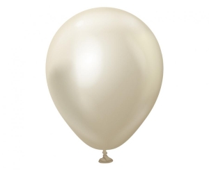 Balony Kalisan 5 cali mirror biało-złote 100 szt