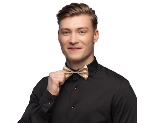 Muszka brokat złoto