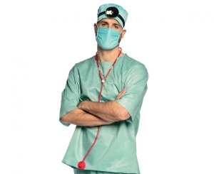 Zestaw Doktora (czapka opaska maska na twarz stetoskop)