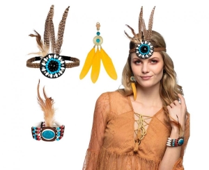 Zestaw Hippie (opaska kolczyki bransoletka)