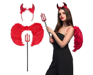 Zestaw Skrzydlata Diablica (opaska widły skrzydła)