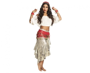 Zestaw Strój Cyganki (czerwona opaska 2 bransoletki pas)