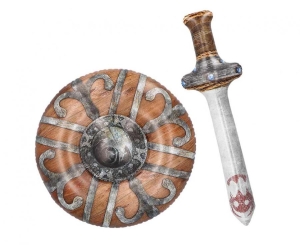 Zestaw Wikinga miecz (58 cm) i tarcza (45 cm) dmuchane
