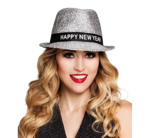 Kapelusz "Happy New Year" srebrny