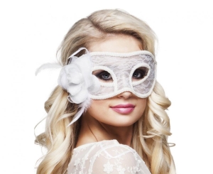Maska ażurowa Mystique biała