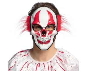 Maska Diabelski Klaun z włosami