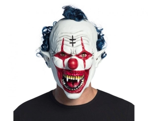 Maska lateksowa Klaun Wampir z włosami