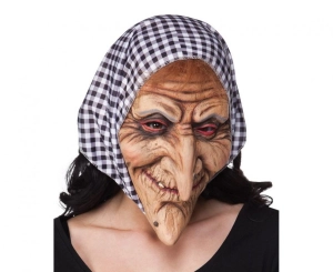 Maska lateksowa Wiedźma z chustą