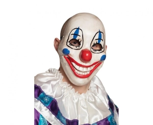 Maska PVC Przerażający Klaun ruchoma żuchwa