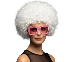 Peruka Afro biała