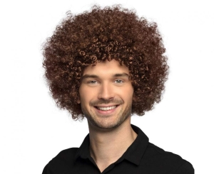 Peruka Afro brązowa