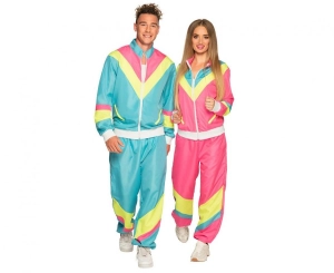 Dres męski neonowy turkusowy Retro rozm.L