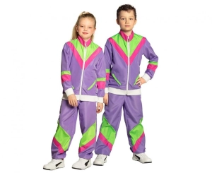 Dres dziecięcy neonowy lawendowy Retro rozm. 7-9 lat