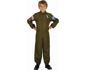 Strój dla dzieci Zielony Pilot (kombinezon) rozm.130/140 cm