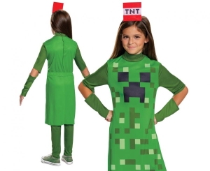 Strój Dziewczynka Creeper Classic - Minecraft (licencja) rozm. M (7-8 lat)