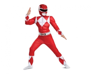 Strój Red Ranger Classic Muscle - Power Rangers (licencja) rozm. M (7-8 lat)