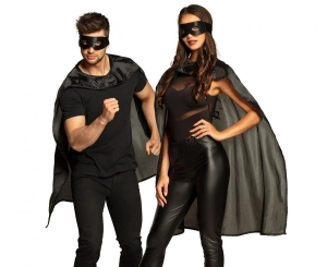 Strój bohatera (maska na oczy peleryna - 90 cm) czarny