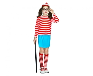 Strój dla dzieci Ciekawska Dziewczynka (kapelusz okulary top spodnica pończochy) rozm. 130/140 cm