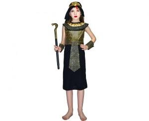 Strój dla dzieci Egipska Królowa (opaska na głowę opaski na ramiona tunika) rozm. 130/140 cm