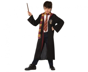 Strój dla dzieci Harry Potter (szata z kapturem szalik krawat różdżka) rozm. uniw.