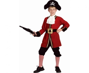 Strój dla dzieci Kapitan (bluzka spodnie żabot pasek kapelusz) rozm.110/120 cm