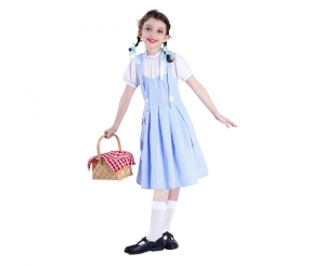 Strój dla dzieci Niebieska dziewczynka (sukienka wstążki do włosów 2 szt) rozm. 110/120 cm