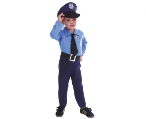 Strój dla dzieci Policjant (koszula krawat kapelusz) rozm. 130/140 cm