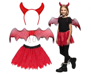 Strój dla dzieci Skrzydlata Diablica (opaska spódnica skrzydła)
