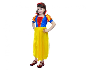 Strój dla dzieci Żółta królewna (opaska z kokardą sukienka) rozm. 130/140 cm