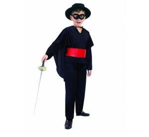 Strój Mistrz szpady (bluza z pasem płaszcz spodnie maska) rozm. 130/140 cm