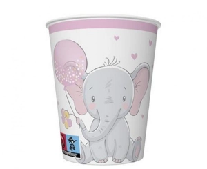 Kubeczki Baby Elephant with Pink Ballon 8 szt