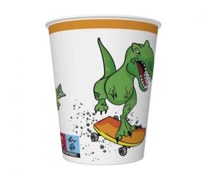 Kubeczki pap. Crazy Dino 250 ml 8 szt
